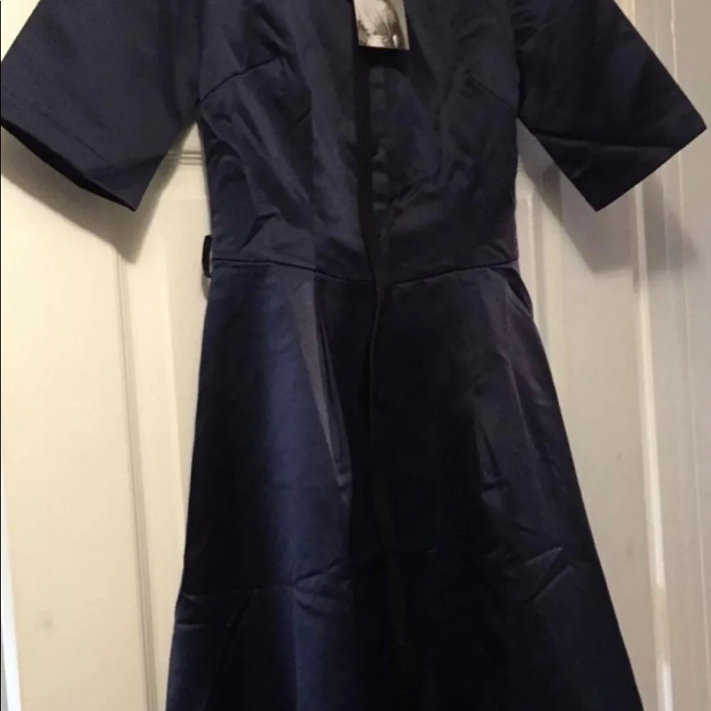 Viola Navy Dress Retro Lined Uniform-Style XS NEW!